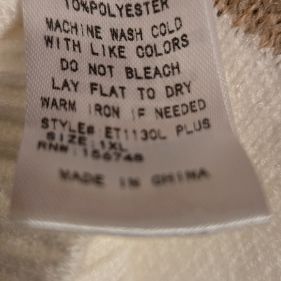 HEIMISH USA White and Tan Leopard Print Sweater - Picture 6 of 6